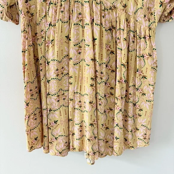 Natural Life Stella Mini Dress with a gold leaf floral print Size L/XL - Picture 6 of 11